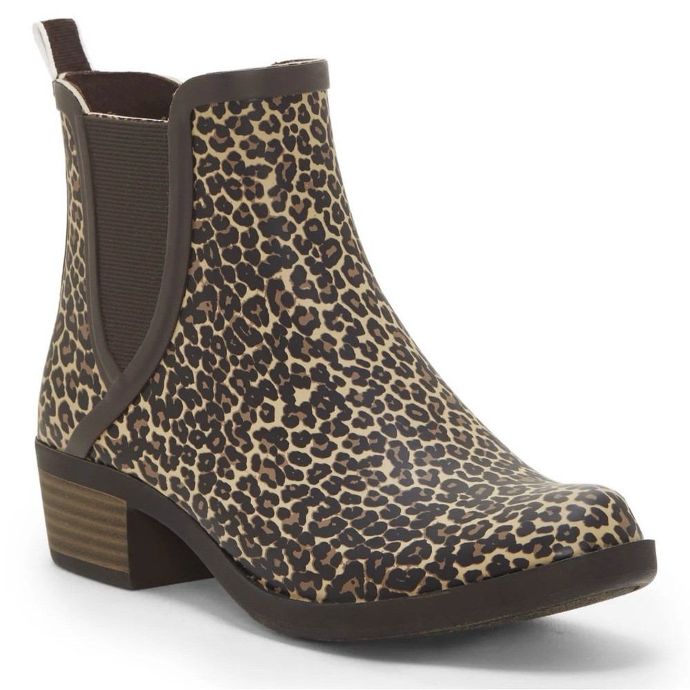 Lucky Brand Leopard Print Ankle Rain Booties Size 8